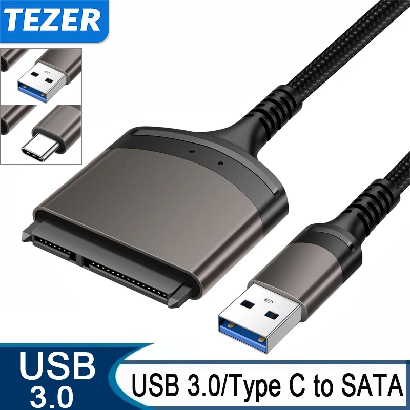 SATA į USB 3.0 Adapteris SATA Tipo C Kabelio 2.5 Colio Išorinis HDD SSD Kietąjį Diską Iki 6 Gbps 22 Pin SATA III USB Kabelis . ' - ' . 0