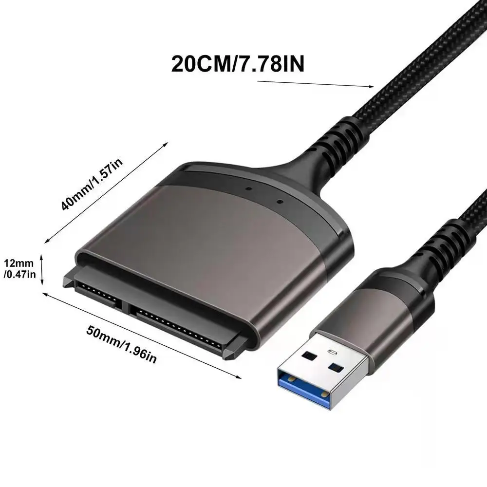SATA į USB 3.0 Adapteris SATA Tipo C Kabelio 2.5 Colio Išorinis HDD SSD Kietąjį Diską Iki 6 Gbps 22 Pin SATA III USB Kabelis . ' - ' . 5