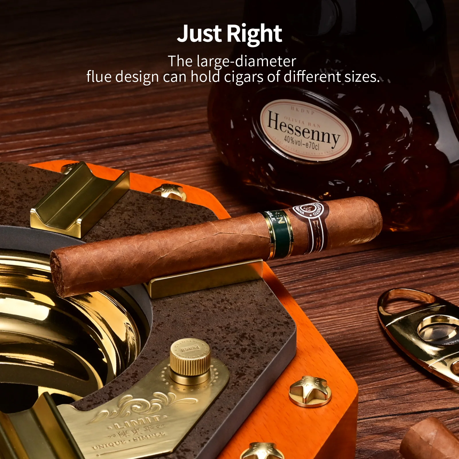 Prabangių Medžio, Metalo Cigarų Peleninė Su 2 Cigarų Punch Gręžimo Kūrybos Cigarų Peleninę Individualų Privačių Lentele Pelenų Dėklas Su Dėžute . ' - ' . 2