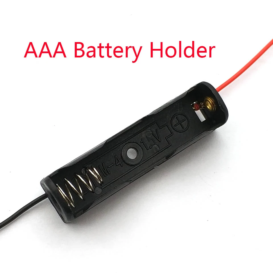 Nauji Plastikiniai AAA Baterija Atveju Turėtojas Laikymo Dėžutė su Laidą Veda už AAA Baterijos 1,5 V Juodas . ' - ' . 0