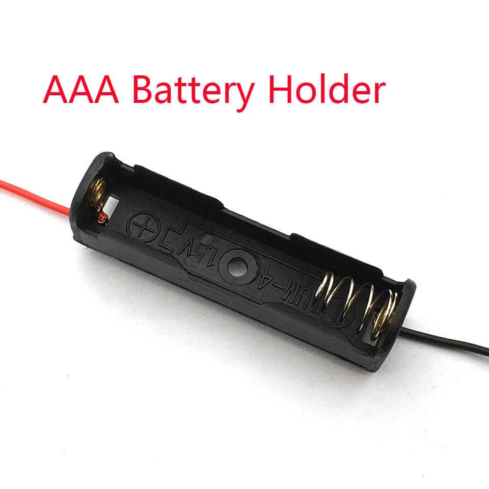 Nauji Plastikiniai AAA Baterija Atveju Turėtojas Laikymo Dėžutė su Laidą Veda už AAA Baterijos 1,5 V Juodas . ' - ' . 1