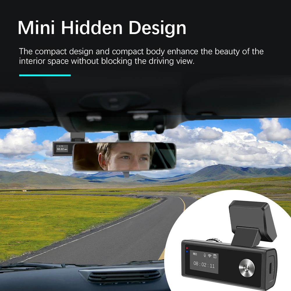 Podofo Full HD 720P, Automobilio Brūkšnys Kamera 720P Greitis ir Koordinatės, WiFi, Automobilių Brūkšnys Kamera Mini Hidde . ' - ' . 2