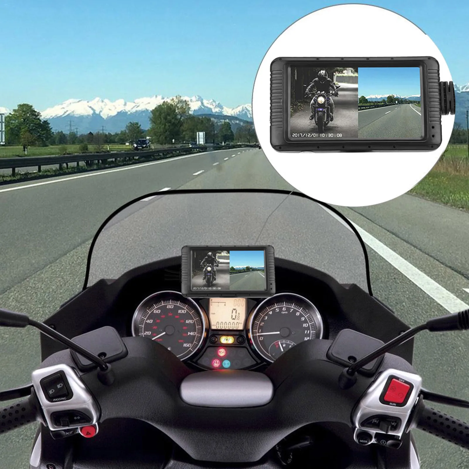 Universalus Eismo Diktofonas 3inch Universalios apsaugos nuo užsiteršimo Sugebėjimas Vairuoti Diktofonas HD Vairavimo Diktofonas Motociklo Dvigubo Objektyvo Lengva . ' - ' . 3