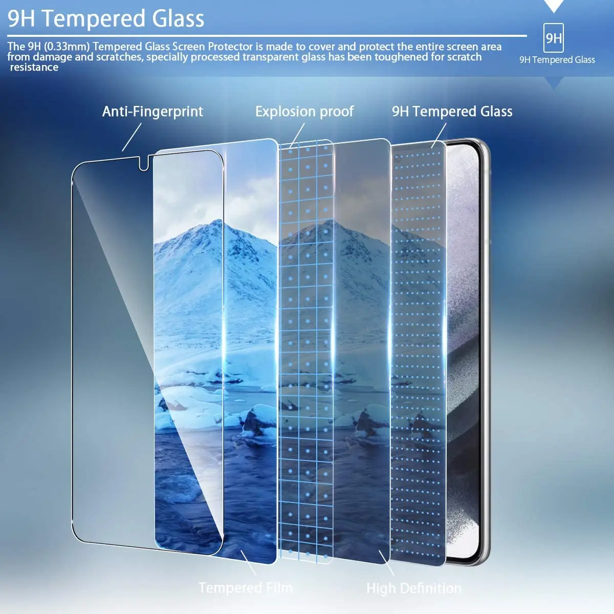 1/4Pcs Screen Protector, Stiklo Samsung Galaxy S21+ Plius 5G pirštų Atspaudų Išlaisvinti Grūdinto Stiklo Plėvelės . ' - ' . 2