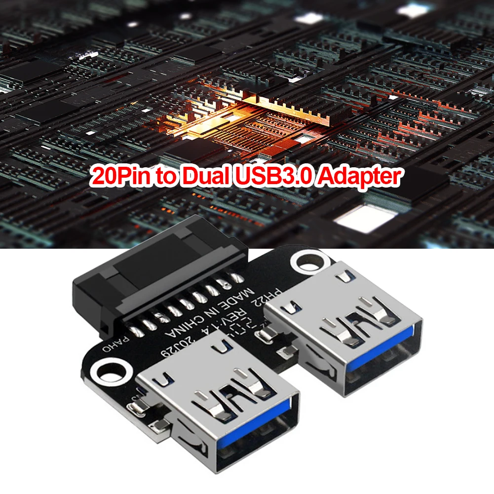 USB 3.0 Plokštė Adapteris USB 3.0 19 20 Pin Moterų Dual USB 3.0 Moterų Konverteris Stipriu Anti-Interferenc Adapteris, Splitter . ' - ' . 2
