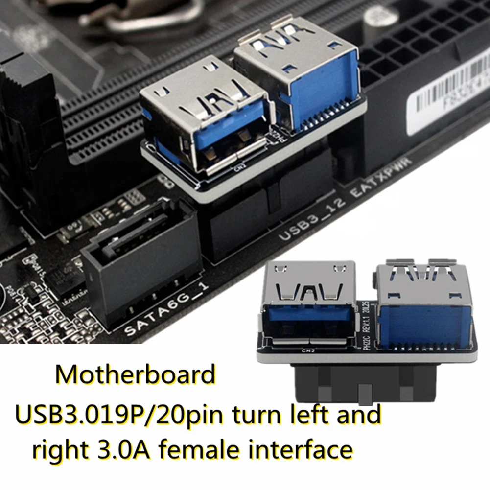 USB 3.0 Plokštė Adapteris USB 3.0 19 20 Pin Moterų Dual USB 3.0 Moterų Konverteris Stipriu Anti-Interferenc Adapteris, Splitter . ' - ' . 3