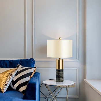 Šiuolaikinės miegamasis kūrybos staliukas, lempa, gyvenamasis kambarys marmuro staliukas stalo lempa