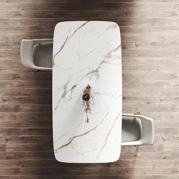 Italijos minimalistinio roko plokštelę, valgomojo stalas, buitinė paprasta šiuolaikinės kūrybos nerūdijančio plieno pramoninį stilių lentelė