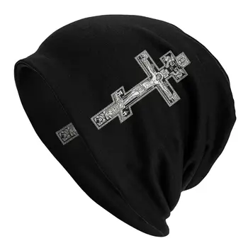 Stačiatikių Kryžius Skullies Beanies Kepurės Žiemą Šiltas Vyrų, Moterų Megzti Skrybėlę Suaugusiųjų Krikščionių Jėzaus Religijos, Religinių Variklio Dangčio Skrybėlės