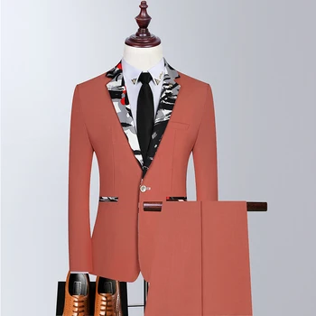 Aukštos Kokybės (Švarkas + Kelnės) Vyrų didžiosios Britanijos Stiliaus Elegantiškas Mados Paprasta Verslo Atsitiktinis Džentelmenas Slim Oficialų Kostiumą, 2 vnt