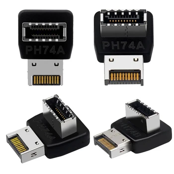 2/1pcs USB 3.1 Tipas-E 90 Laipsnių Konverteris USB Header Adapteriu Kompiuterio Plokštę Vidaus Jungties KOMPIUTERYJE Priedai
