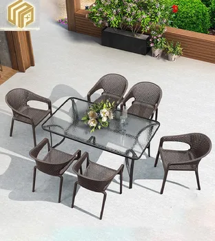 Lauko stalas ir kėdė derinys, balkonas, komercinių sodas, stalas ir kėdė, lauko baldai