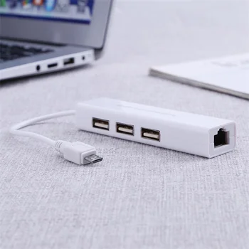 USB, Ethernet 3 Port USB Hub su RJ45 Lan Tinklo plokštė Ethernet Adapteris, Skirtas 
