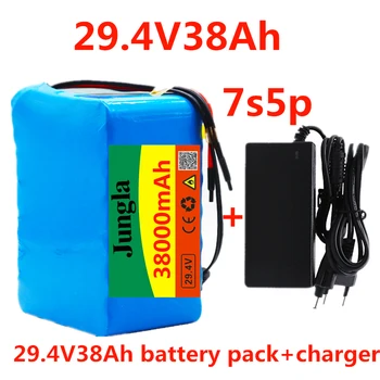 24V 38Ah 7S5P baterija 250w 29.4 V 38000mAh ličio jonų baterija vežimėlis elektrinis dviratis paketas su BMS + kroviklis