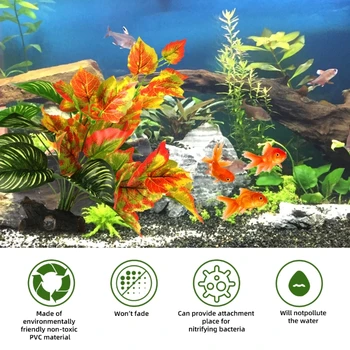 Akvariumai Sinkable Apdailos Krevečių, Žuvų Vandens Saugos Žaislas Žuvų Tankai Koralų Ornamentu Kraštovaizdžio Realus Vandens Augalai