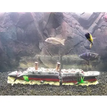 Akvariumas FishTitanic Valtis Ornamentu Kraštovaizdžio Pastogės Apdaila