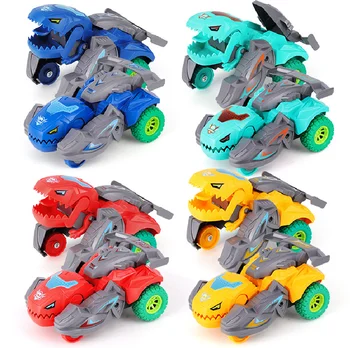 Poveikio Deformuojasi Dinozaurų Žaislas Automobilis Inercijos Automobilio Avariją, Atsparus ir Rotable Vaikų Itin Laimingas, Nugara Susidūrimo Lenktynių Dovana