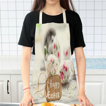 Velykų Kiaušinių Modelis Prijuostė Moterų Virtuvės Kepimo Reikmenys Vaikų Rankovių Valymo kombinezonai su Antkrūtiniais Šeimos Virimo Prijuostė
