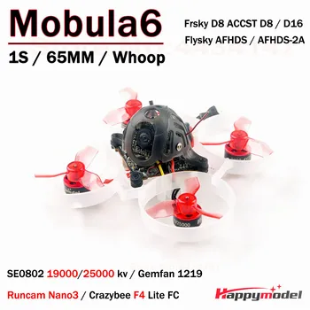 HappyModel Mobula6 Crazybee F4 Lite 1S 5A 5.8 G 25mW Runcam Nano3 SE0802 KV19000 KV25000 1S 65mm Brushless FPV Tinywhoop Drone