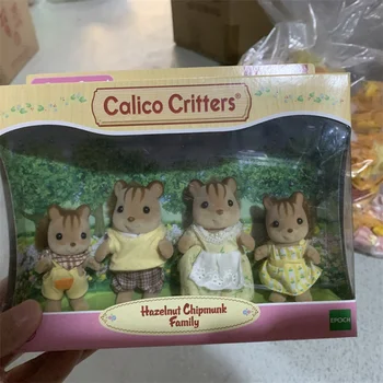 Autentiškas Japonų Sambel šeimos žaisti namuose žaislas, lėlė voverė šeimos nauja spalva box dovanų.