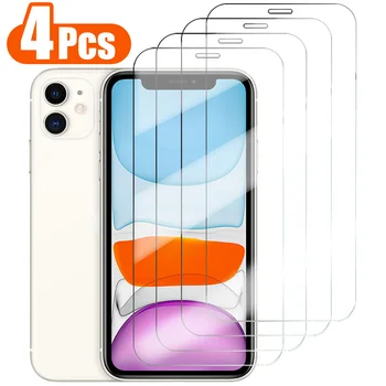 4Pcs Visiškai Padengti Grūdinto Stiklo iPhone 14 13 12 11 Pro Max Screen Protector, iPhone XR X XS MAX 12 13 Mini apsauginės Plėvelės