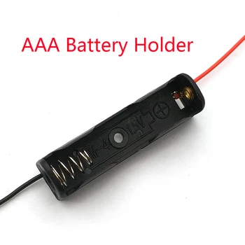 Nauji Plastikiniai AAA Baterija Atveju Turėtojas Laikymo Dėžutė su Laidą Veda už AAA Baterijos 1,5 V Juodas