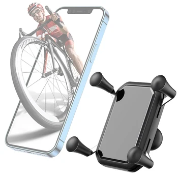 360 Laipsnių Sukimosi Selfie Gyventi Stovėti Telefono Turėtojas Motociklas Dviratis Mobilus Telefonas Clip Apkaba su 1 colio Ballhead Laikiklis