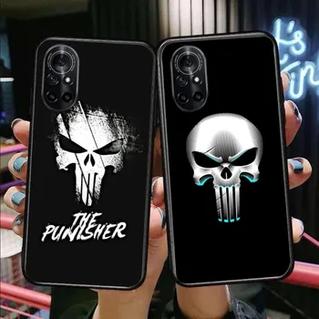 Punisher Kaukolė Telefoną Atveju Garbę 70 50 20 7S X9 X8 X7 Magic 4 3 Pro Juodas Minkštas Viršelis Funda Shell