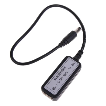 USB Maitinimo Laido Vyrų DC5.5 x 2.1 mm 6 V-30 V Jungties Laidą Įkrovimo Adapteris