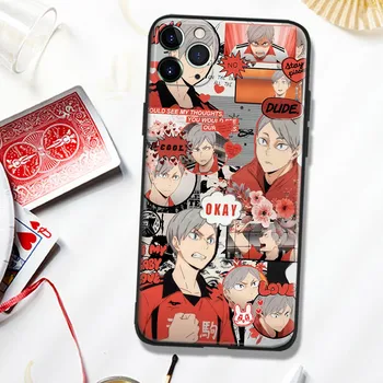 Levas Haiba Haikyuu Anime Stiklo Minkštas Silikoninis Telefono dėklas SKIRTAS IPhone SE 6s 7 8 Plus X XR XS 11 12 Mini Pro Max Padengti Shell