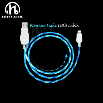 Mobiliojo Telefono Žaibo USB Įkrovimo kabelis Teka LED Šviesos Micro USB Duomenų 1m USB kabelis, Ausines, USB duomenų maitinimo kabelis