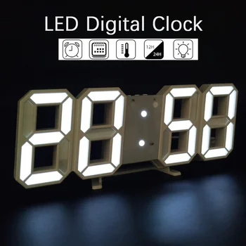 3D Skaitmeninis LED Sieninis Laikrodis Data ir Laikas Celsijaus naktinė lempa Ekranas Lentelė Darbalaukio Laikrodžius, Žadintuvas, Skirtą Kambarį Namuose Apdaila