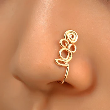 U-formos Nosį Įrašą Kristalų Netikrą Nosį Žiedą Kūrybinės Ne Auskarų Įrašą Ant Nosies Žiedą, Moterims Karūna Nosies Žiedą, Kūno Papuošalai