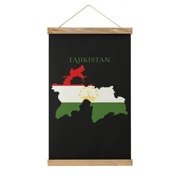 Tadžikistanas Vėliavos Žemėlapis Atkreipti Baras Nuotrauka Kabo Drobės Kabo Nuotrauka Kūrybos Juokinga Naujiena Stiliaus Papuošti