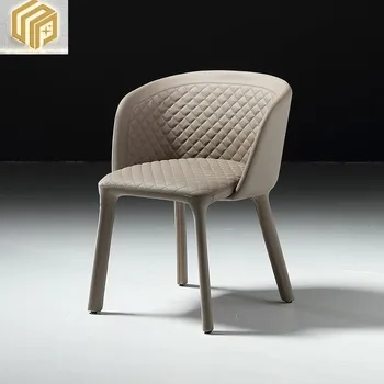 Italijos šviesos prabangių namų valgomojo kėdė asmeninį odos supa kėdė high-end modelis kambarį viešbutyje studijų kėdė makiažas tab