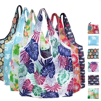 2022 Moterų Nešti Pirkinių Krepšys Gėlių Spausdinimo, Sulankstomas Daugkartinio naudojimo ekologišką Shopper Bags Nešti Bakalėjos Sulankstomas Saugojimo Krepšys Atveju