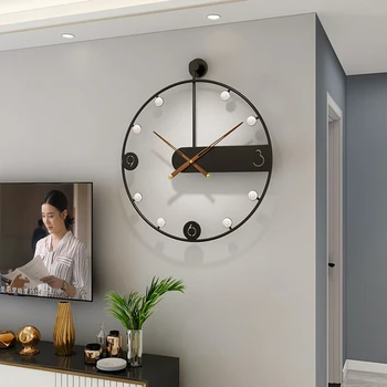 Derliaus Skaitmeninis Sieninis Laikrodis Apvalios Silent Dizainas Modernus Sieninis Laikrodis Kambarį Didelis Horloge Murale Dizaino Moderne Sienų Apdaila