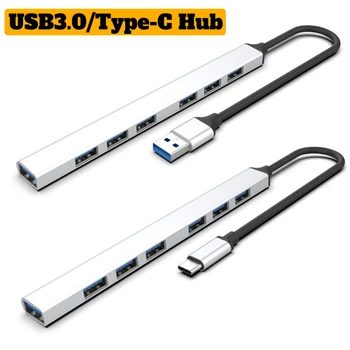 USB KONCENTRATORIŲ, C Tipo Extender 4-port USB3.0 2.0 Splitter už Sąsiuvinis HUB Konverteris OTG Adapteris Kompiuteriui USB Docking Station C