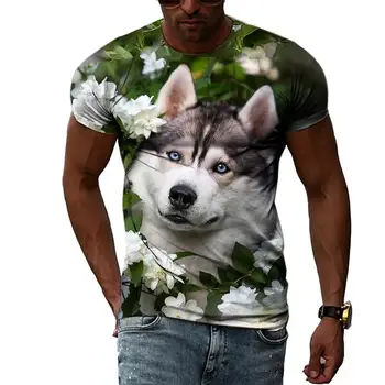 Vasaros Mados Gyvūnų Shiba Inu grafinis t marškinėliai Vyrams Atsitiktinis 3D Spausdinimo Hip-Hop Harajuku Asmenybės trumpomis Rankovėmis Apvalios Kaklo