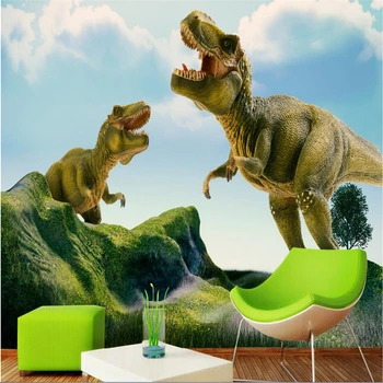 beibehang Užsakymą Foto Tapetai Didelis Sieninis Sienos Klijuoti 3d 3d 3D Dinozaurai Gyvūnų Tyrannosaurus UPĖS FONE de papel parede