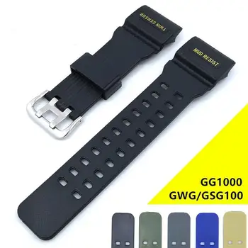 Silikoninė Guma Žiūrėti Diržu, Casio G-Shock GG-1000 GWG-100 GSG-100 Pakeitimo Grupė Vyrų Sporto Watchband Casio Priedai