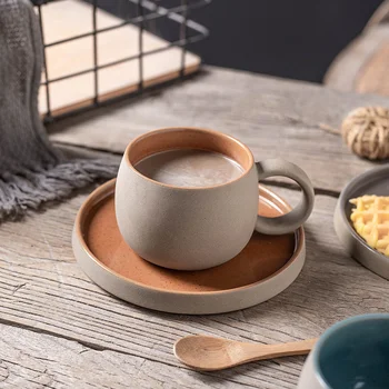 Ins paprasta, keramikos, piešimo taurės kūrybos rinkinys Puodelis stambių keraminių office popietės arbata kavos puodelio plokštė